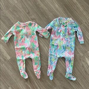 Pottery Barn x Lilly Pulitzer Kids Floral Footed PJ Bundle